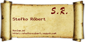 Stefko Róbert névjegykártya